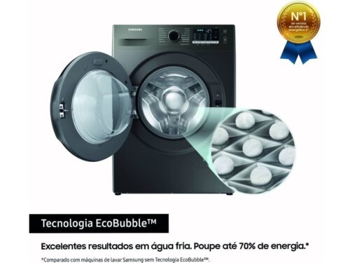 Máquina de Lavar e Secar Roupa SAMSUNG WD90TA046BX/EP (6/9 kg - 1400 rpm - Inox) - Imagen 5