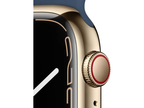 APPLE Watch Series 7 GPS+Cellular 45 mm Dourado com Bracelete Desportiva Azul Abissal - Imagen 3