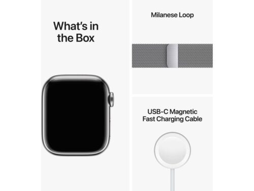 APPLE Watch Series 8 GPS+Cellular 41 mm Prateado com Loop Milanesa Prateado - Imagen 6
