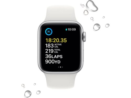 APPLE Watch SE GPS 40 mm Prateado com Bracelete Desportiva Branca - Imagen 3