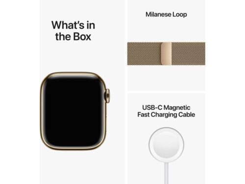 APPLE Watch Series 8 GPS+Cellular 41 mm Dourado com Loop Milanesa Dourado - Imagen 6