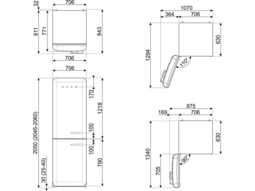 Frigorífico Combinado SMEG FAB38LBL5 (No Frost - 205 cm - 481 L - Preto) - Imagen 5