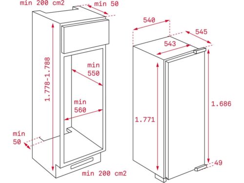 Frigorífico Encastre TEKA TKI2 300 (Estático - 178.8 cm - 310 L - Branco) - Imagen 2