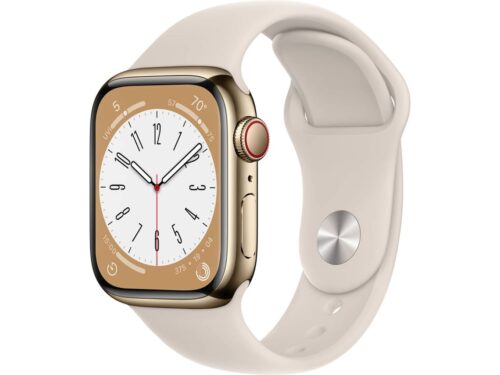 APPLE Watch Series 8 GPS+Cellular 41 mm Dourado com Bracelete Desportiva Luz das Estrelas