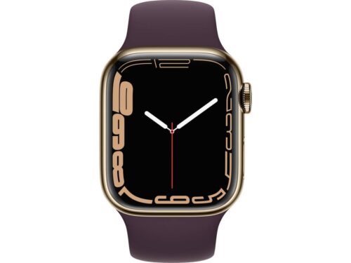 APPLE Watch Series 7 GPS+Cellular 41 mm Dourado com Bracelete Desportiva Cereja Escura - Imagen 2