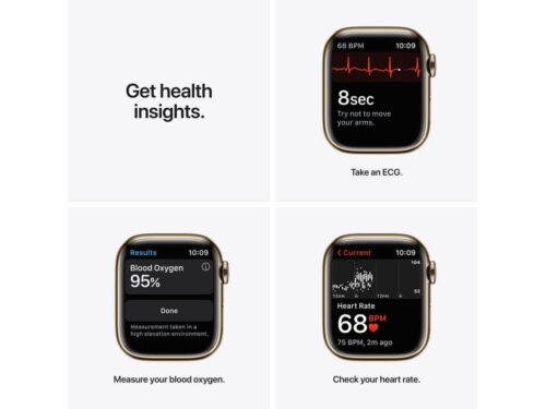 APPLE Watch Series 7 GPS+Cellular 41 mm Dourado com Bracelete Desportiva Cereja Escura - Imagen 5