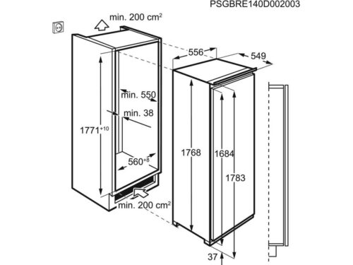 Frigorífico Encastre AEG SKE818E9ZC Dynam (Ventilado - 176.9 cm - 275 L - Branco) - Imagen 5