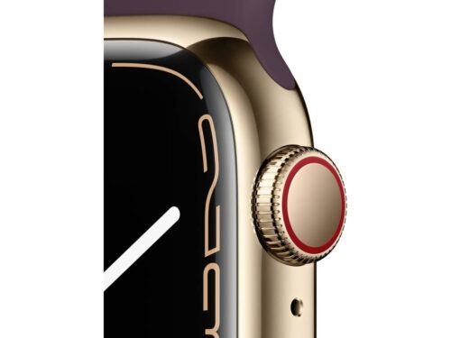 APPLE Watch Series 7 GPS+Cellular 41 mm Dourado com Bracelete Desportiva Cereja Escura - Imagen 3