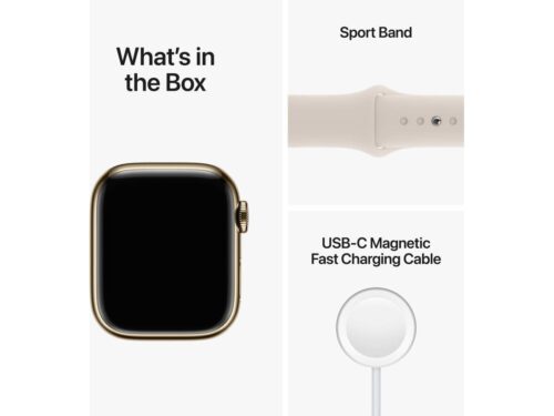 APPLE Watch Series 8 GPS+Cellular 41 mm Dourado com Bracelete Desportiva Luz das Estrelas - Imagen 6