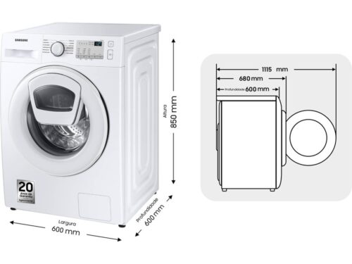 Máquina de Lavar Roupa SAMSUNG WW90T4540TH (9 kg - 1400 rpm - Branco) - Imagen 3