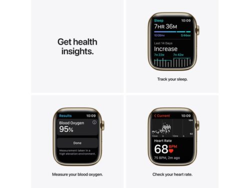 APPLE Watch Series 7 GPS+Cellular 45 mm Dourado com Bracelete Desportiva Azul Abissal - Imagen 5
