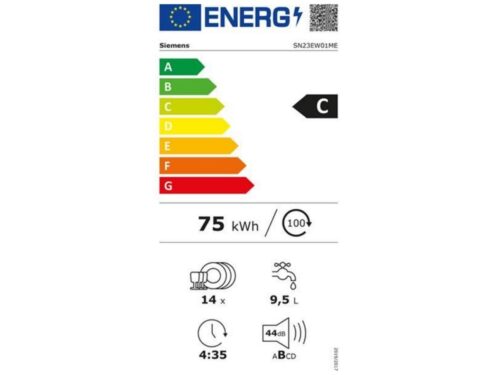 Máquina de Lavar Loiça SIEMENS Home Connect SN23EW01ME (14 Conjuntos - 60 cm - Branco) - Imagen 2