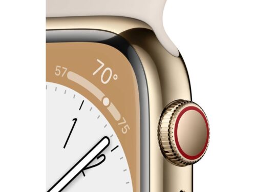 APPLE Watch Series 8 GPS+Cellular 41 mm Dourado com Bracelete Desportiva Luz das Estrelas - Imagen 3