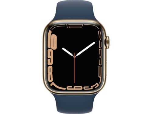 APPLE Watch Series 7 GPS+Cellular 45 mm Dourado com Bracelete Desportiva Azul Abissal - Imagen 2