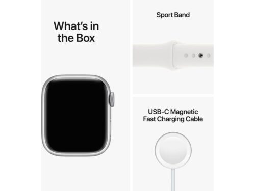 APPLE Watch Series 8 GPS 41 mm Prateado com Bracelete Desportiva Branca - Imagen 6
