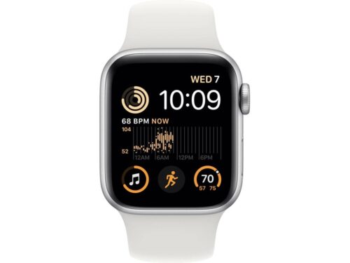 APPLE Watch SE GPS 40 mm Prateado com Bracelete Desportiva Branca - Imagen 2