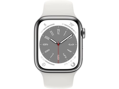 APPLE Watch Series 8 GPS+Cellular 41 mm Prateado Aço Inoxidável com Bracelete Desportiva Branco - Imagen 2